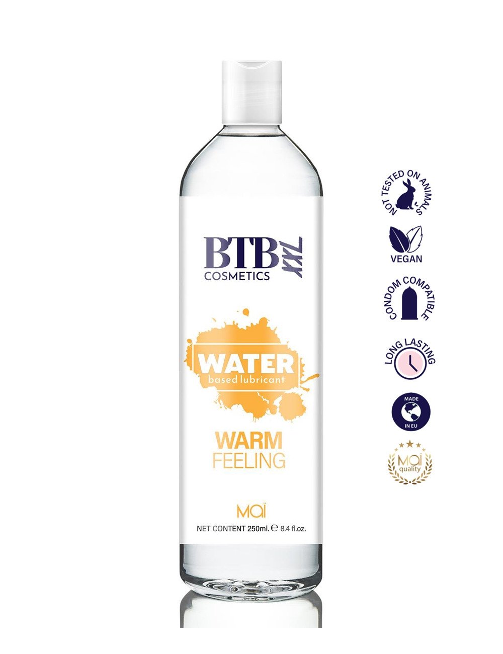 Lubrifiant chauffant base eau 250 ml - BTB
