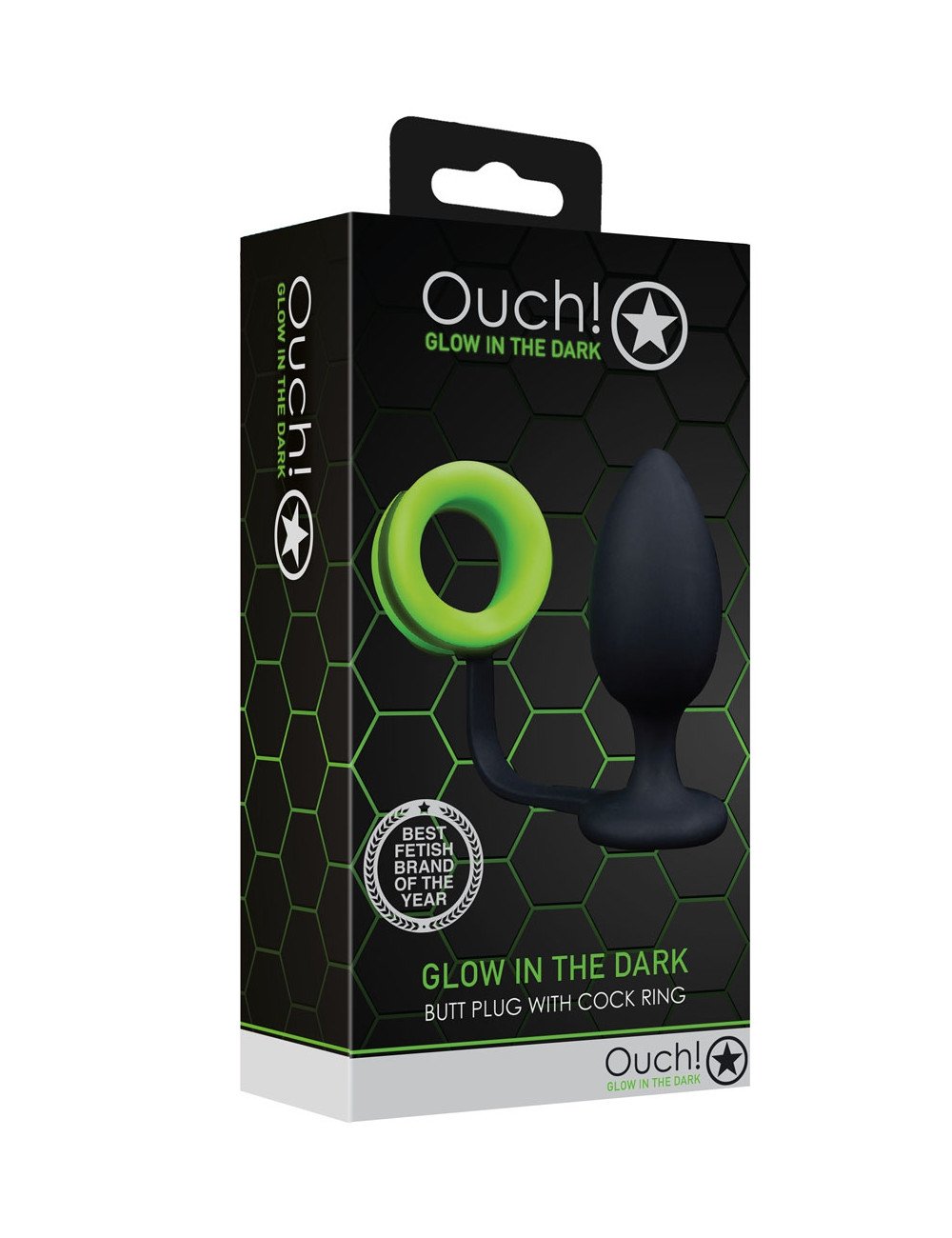 Plug avec cockring phosphorescent - Ouch