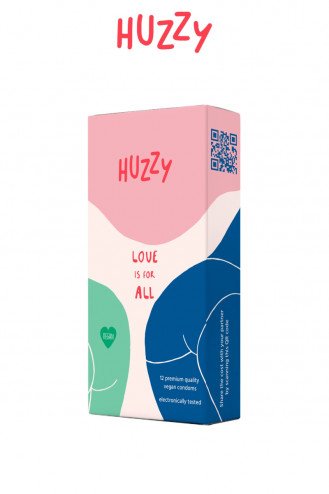 Huzzy - Lot de 12 préservatifs vegan