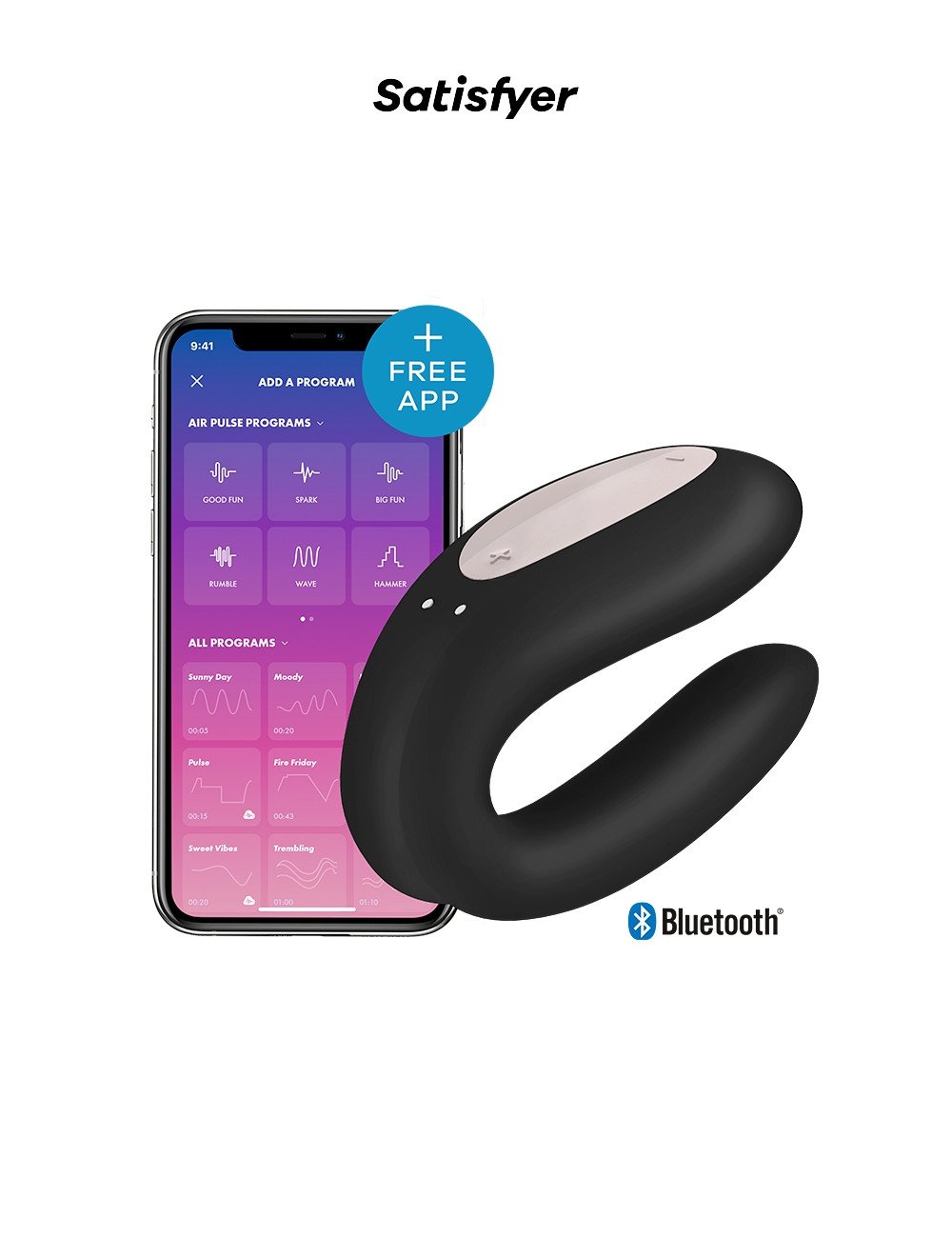 Stimulateur Double Joy noir - Satisfyer
