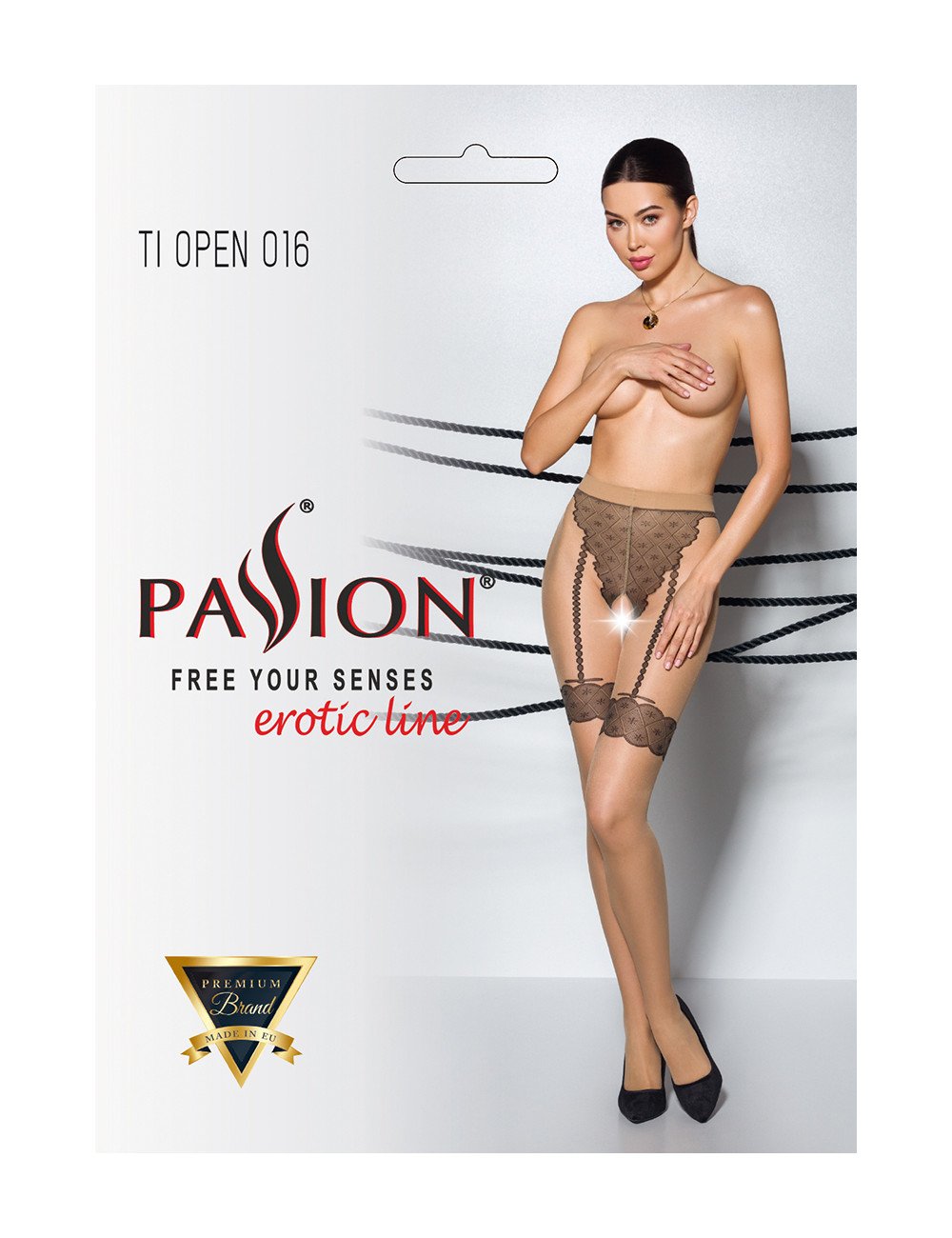 Collants ouverts TI016 20 deniers - beige