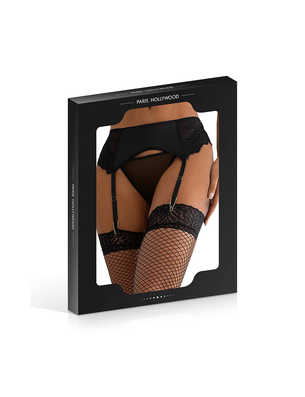 Porte-jarretelles en dentelle avec string noir