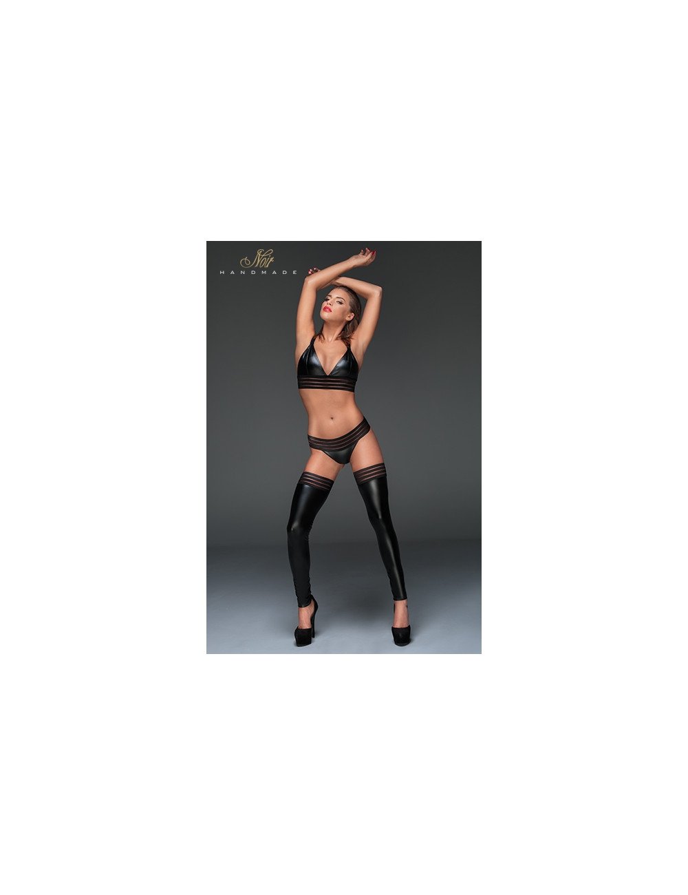 Jambières en wet look F158
