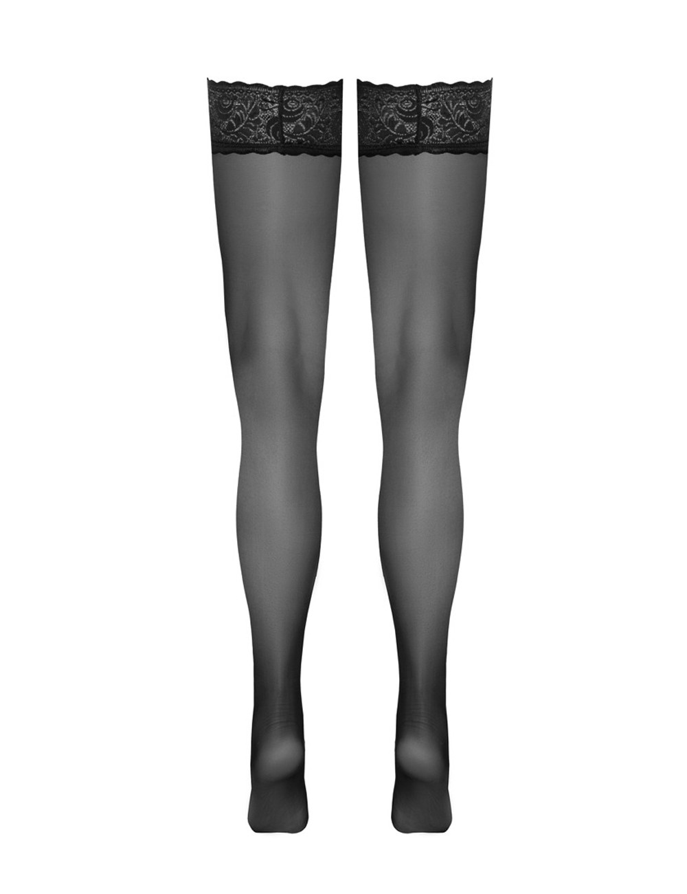 Bas autofixants noir Hold up - Cotelli Legwear