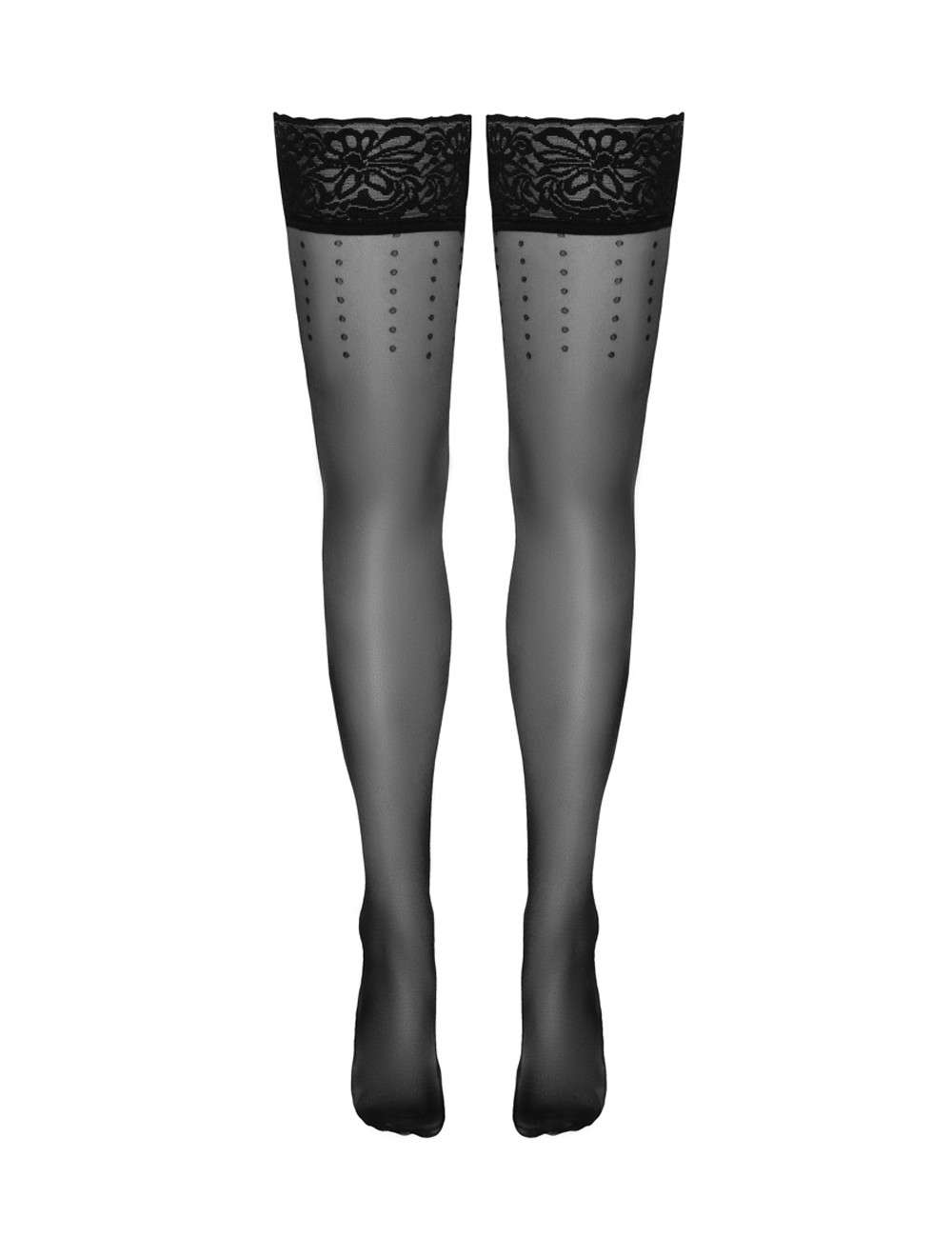 Bas autofixants noir Hold up 2 - Cotelli Legwear