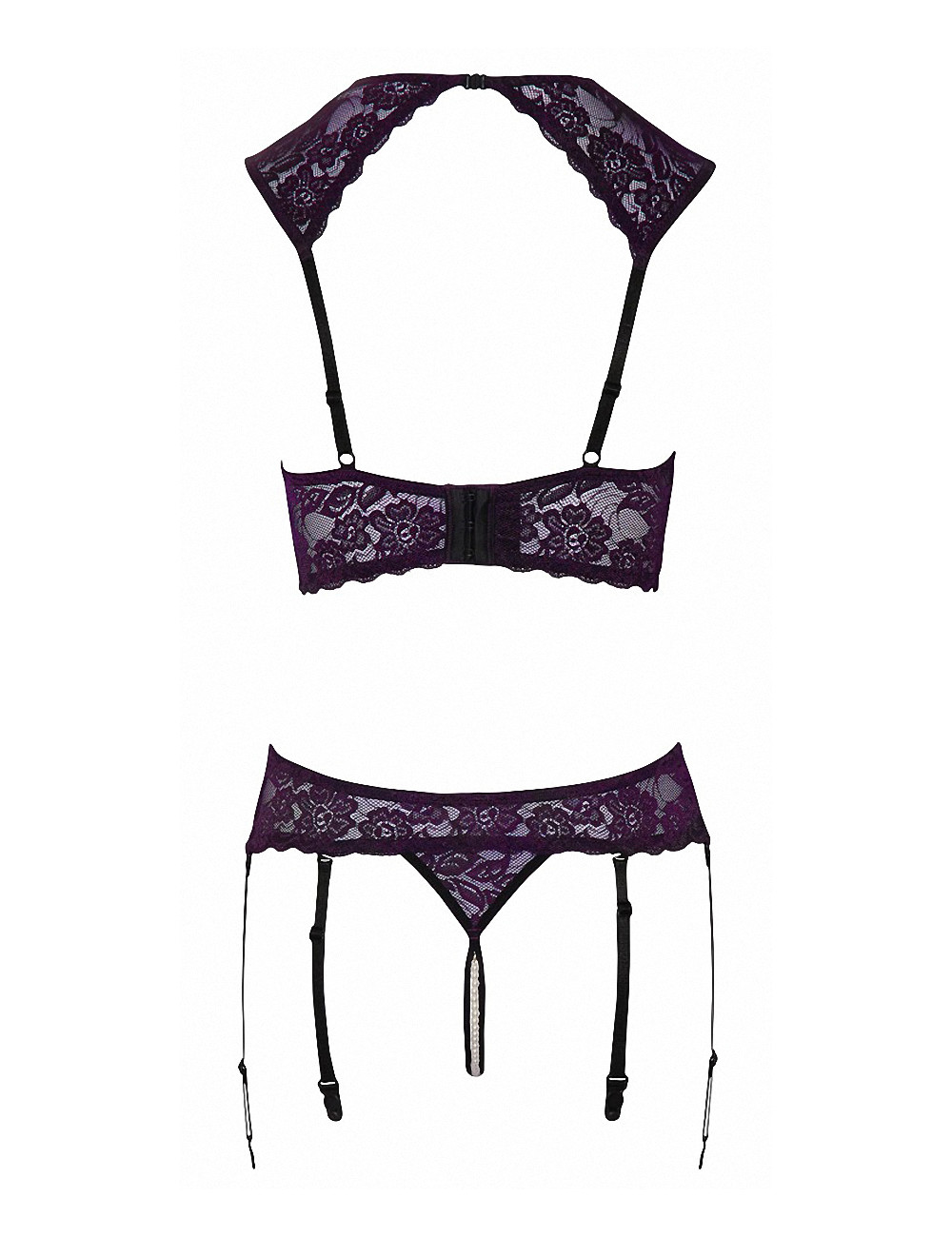 Ensemble lingerie ouverte violet - Cotelli Lingerie