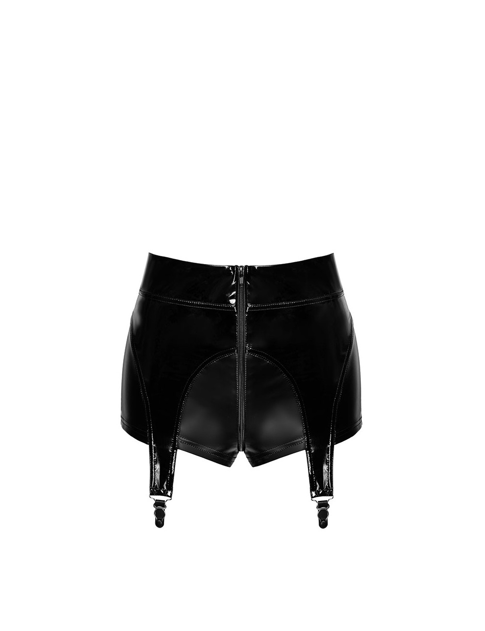 Short à jarretelles Glam F325 vinyle et wetlook