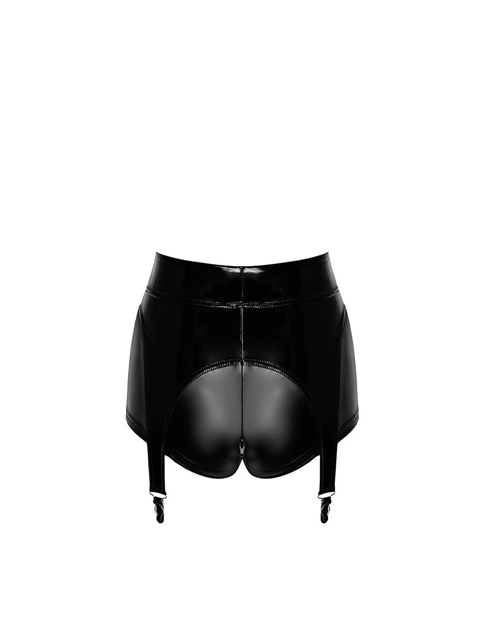 Short à jarretelles Glam F325 vinyle et wetlook