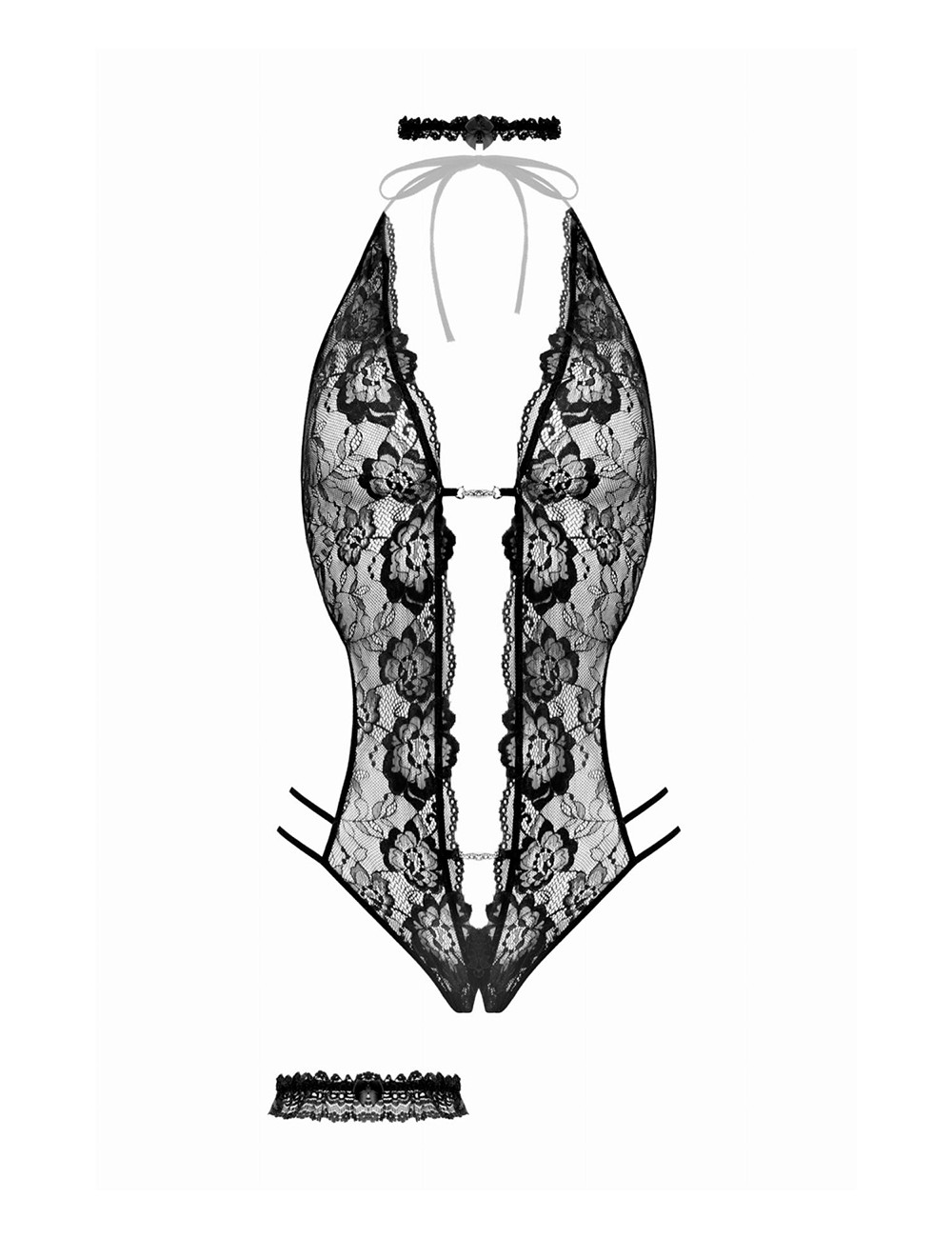 Ensemble body ouvert Renee noir - Christine