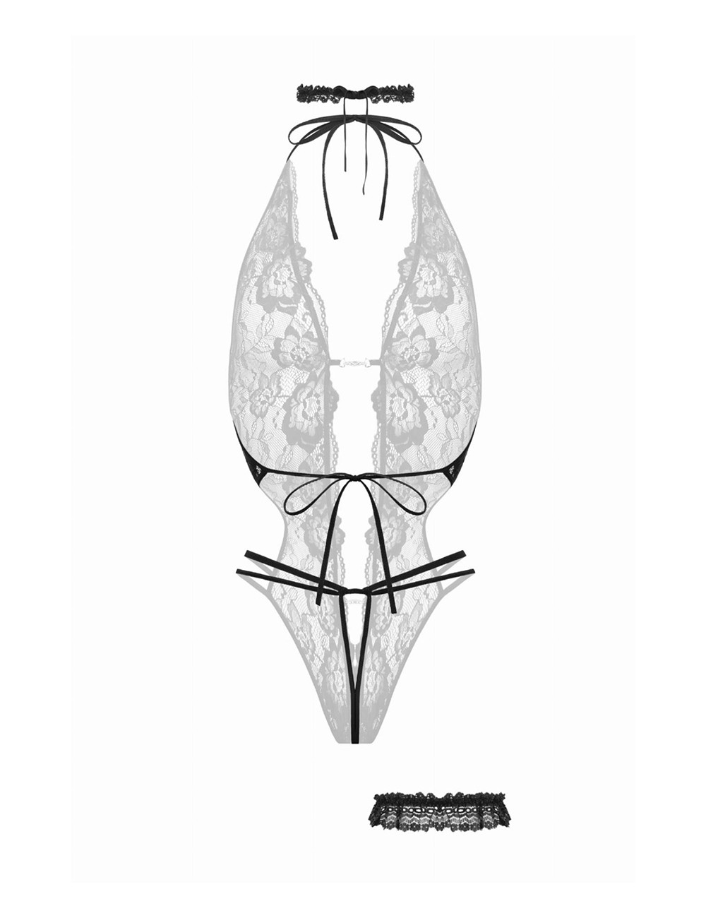 Ensemble body ouvert Renee noir - Christine