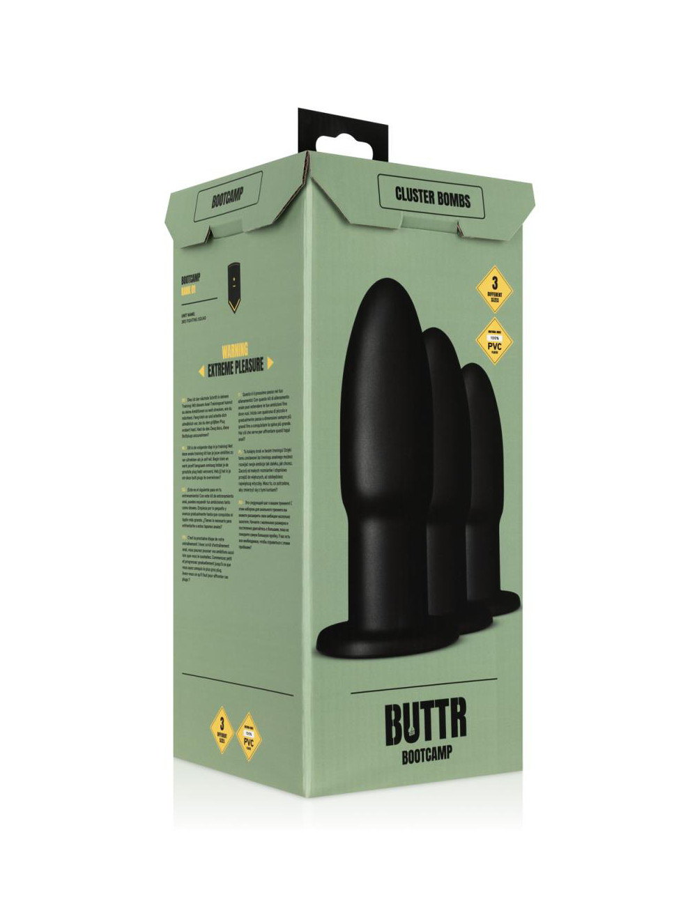 Kit entrainement anal 3 plugs Cluster Bombs - Buttr