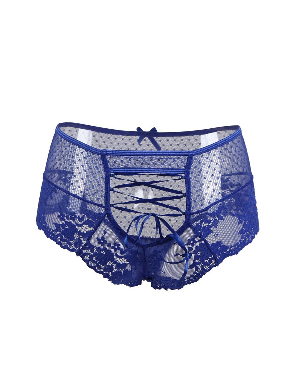 Tanga sexy bleu à laçage