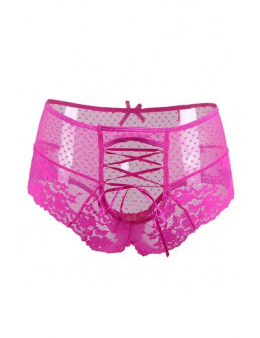 Tanga sexy rose à laçage