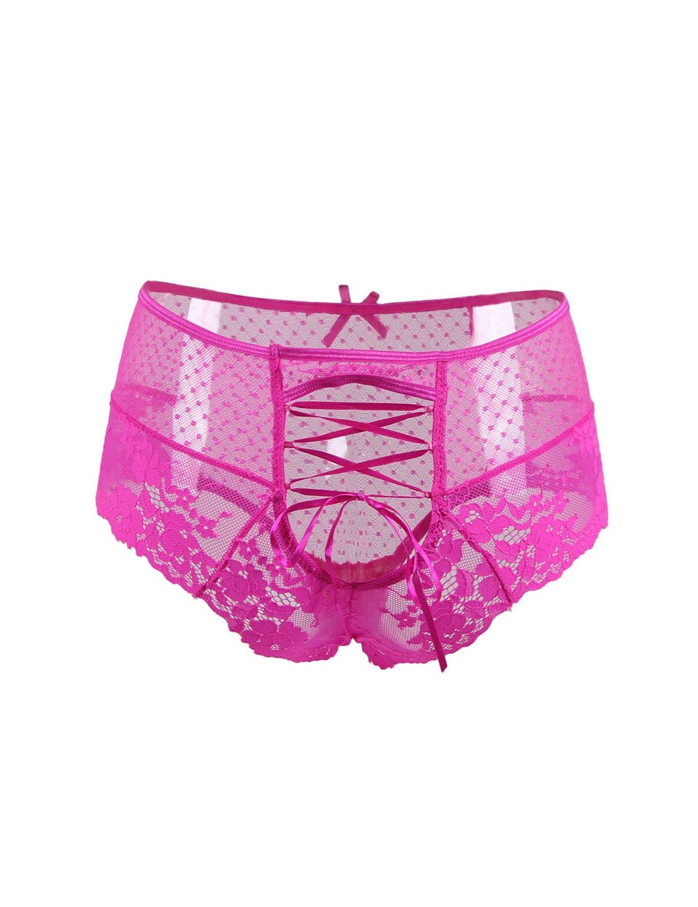 Tanga sexy rose à laçage