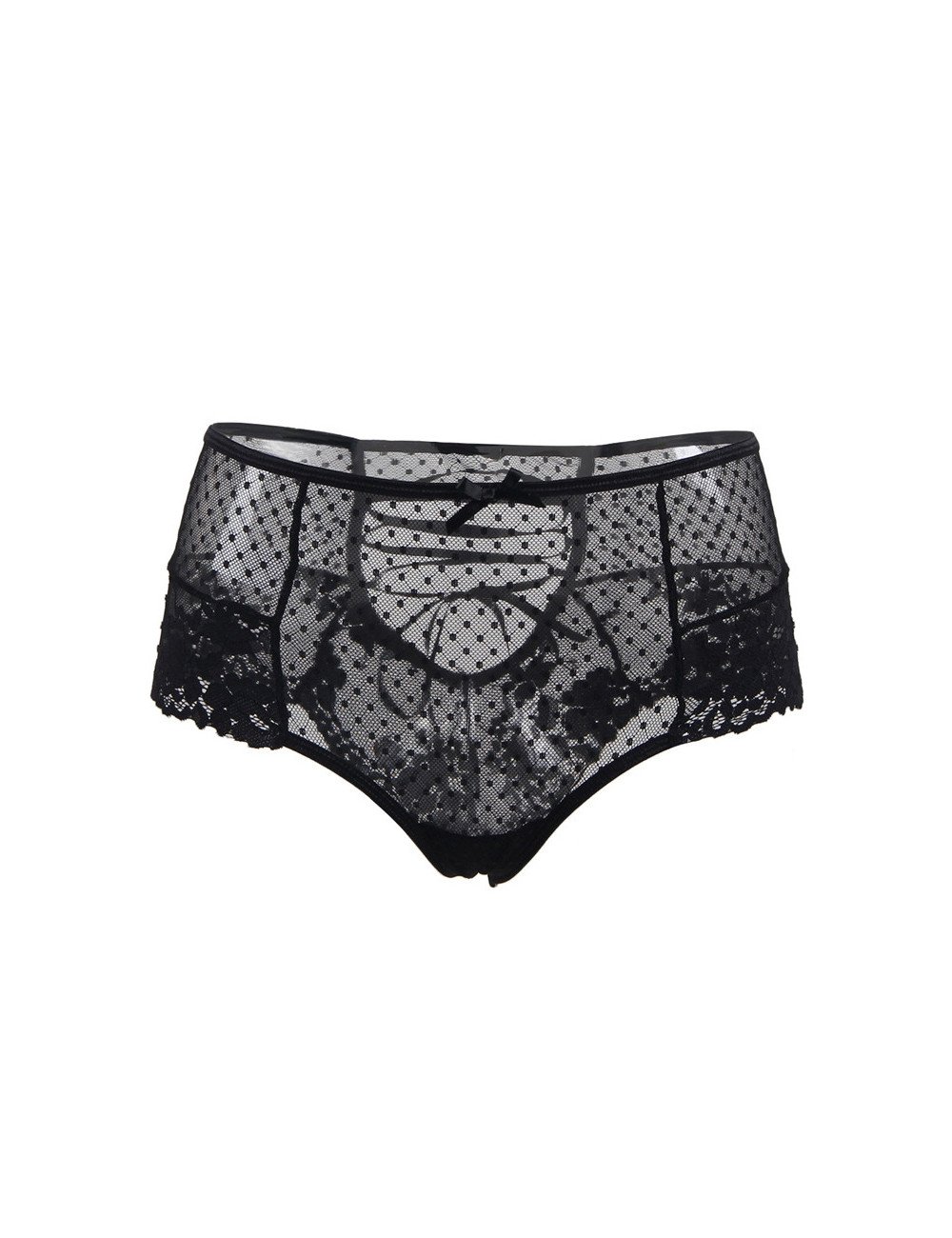 Tanga sexy noir à laçage