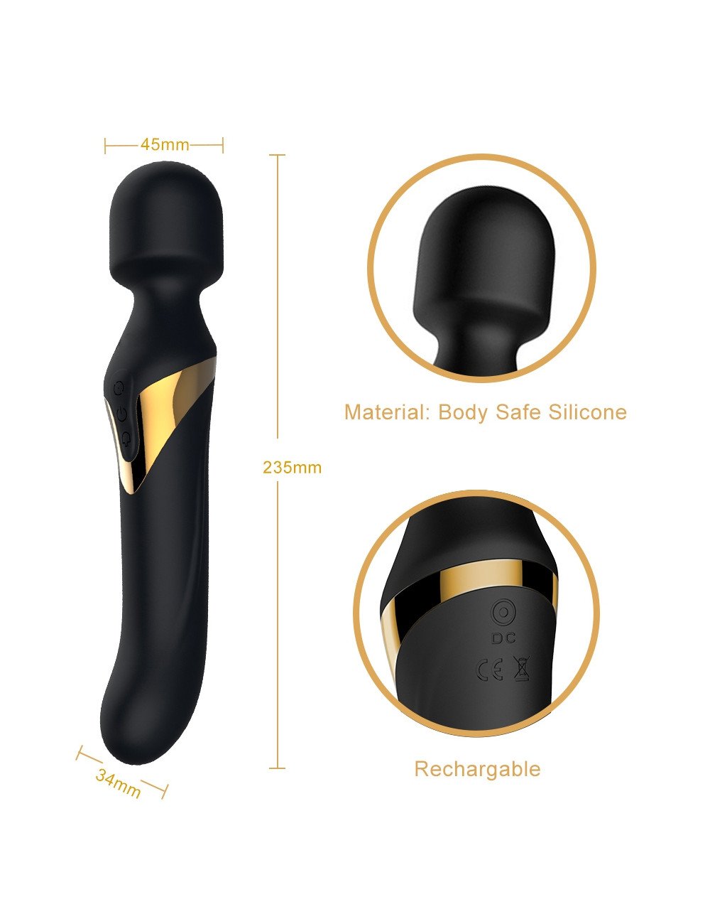 Vibromasseur Dual Orgasms Gold - Dorcel