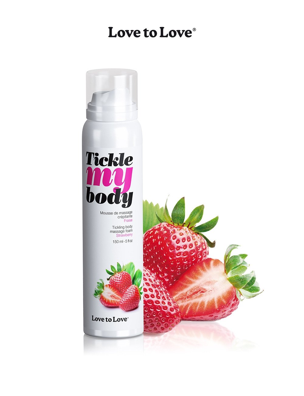 Mousse massage crépitante - fraise