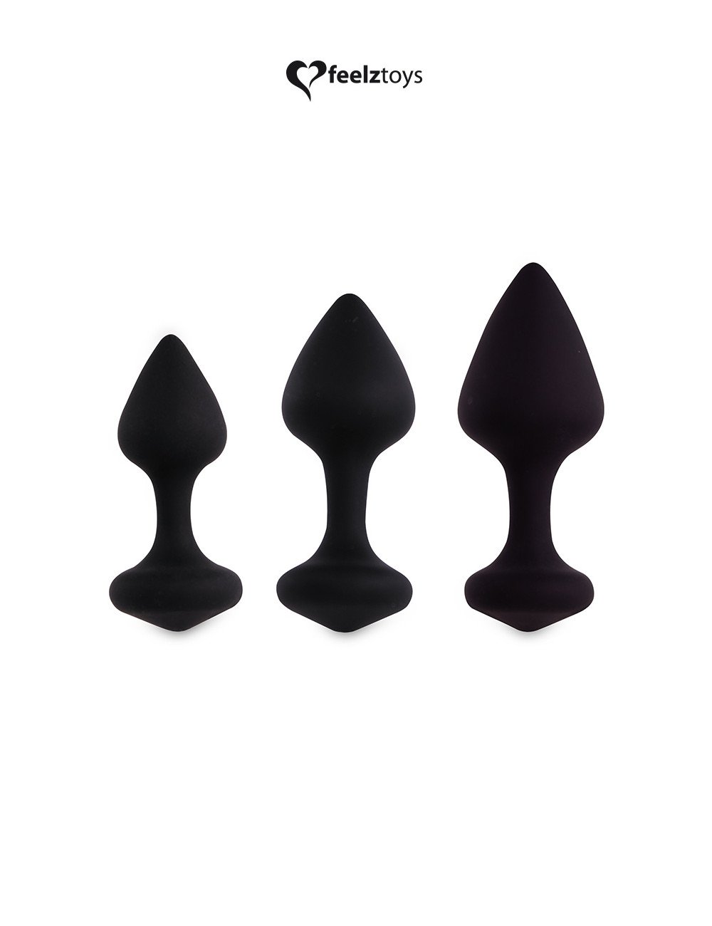 Coffret 3 plugs anal Bibi - noir Coffret 3 plugs anal Bibi - noir