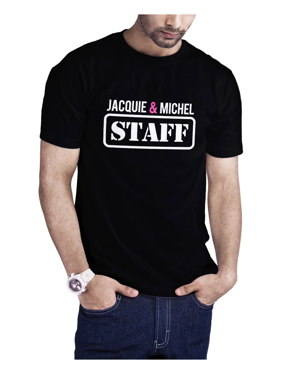 T-shirt Jacquie et Michel Staff - noir