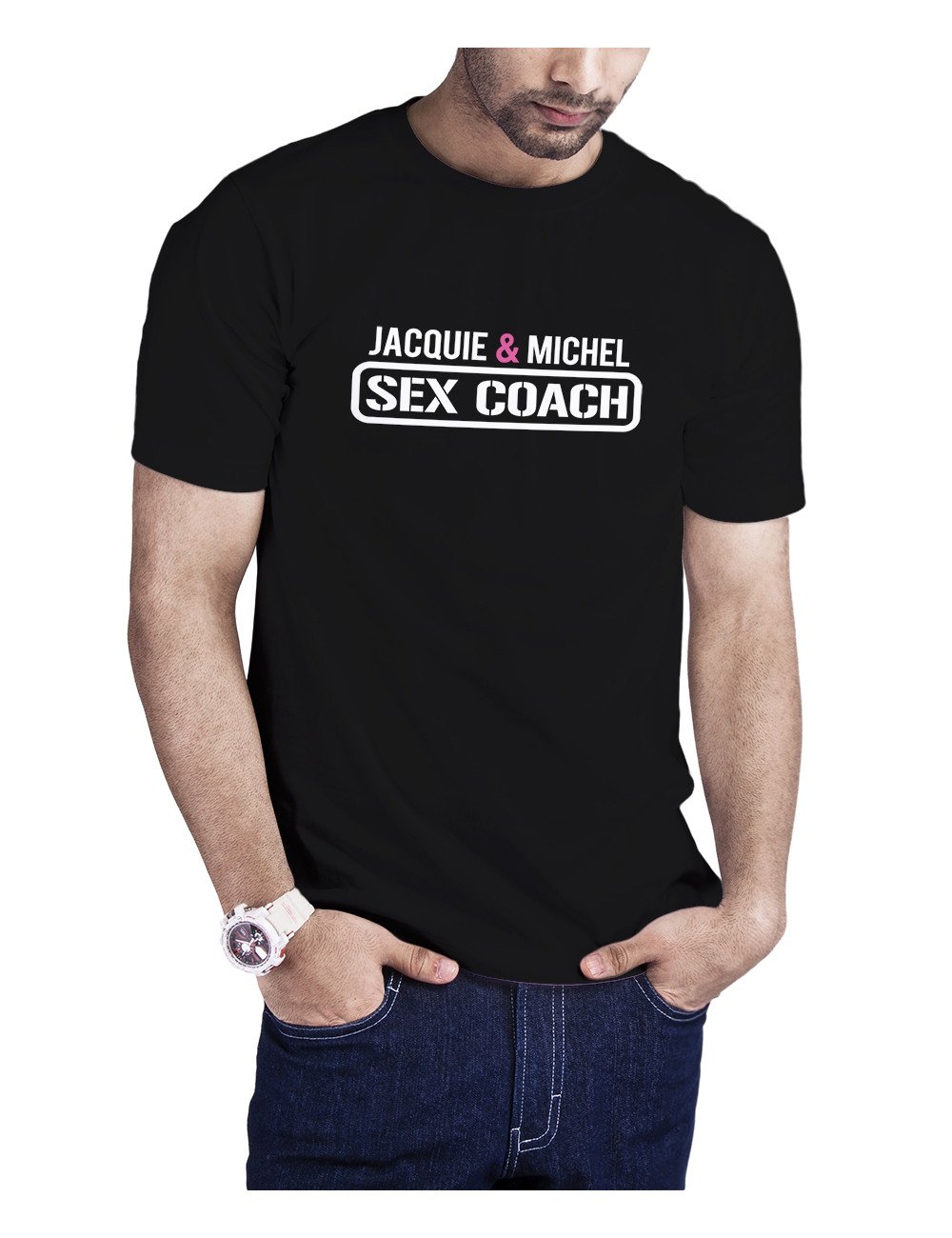 T-shirt Sex Coach noir - Jacquie et Michel