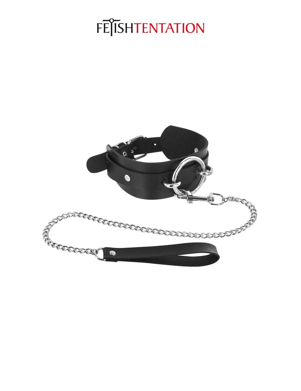 Collier avec anneau & laisse - Fetish Tentation