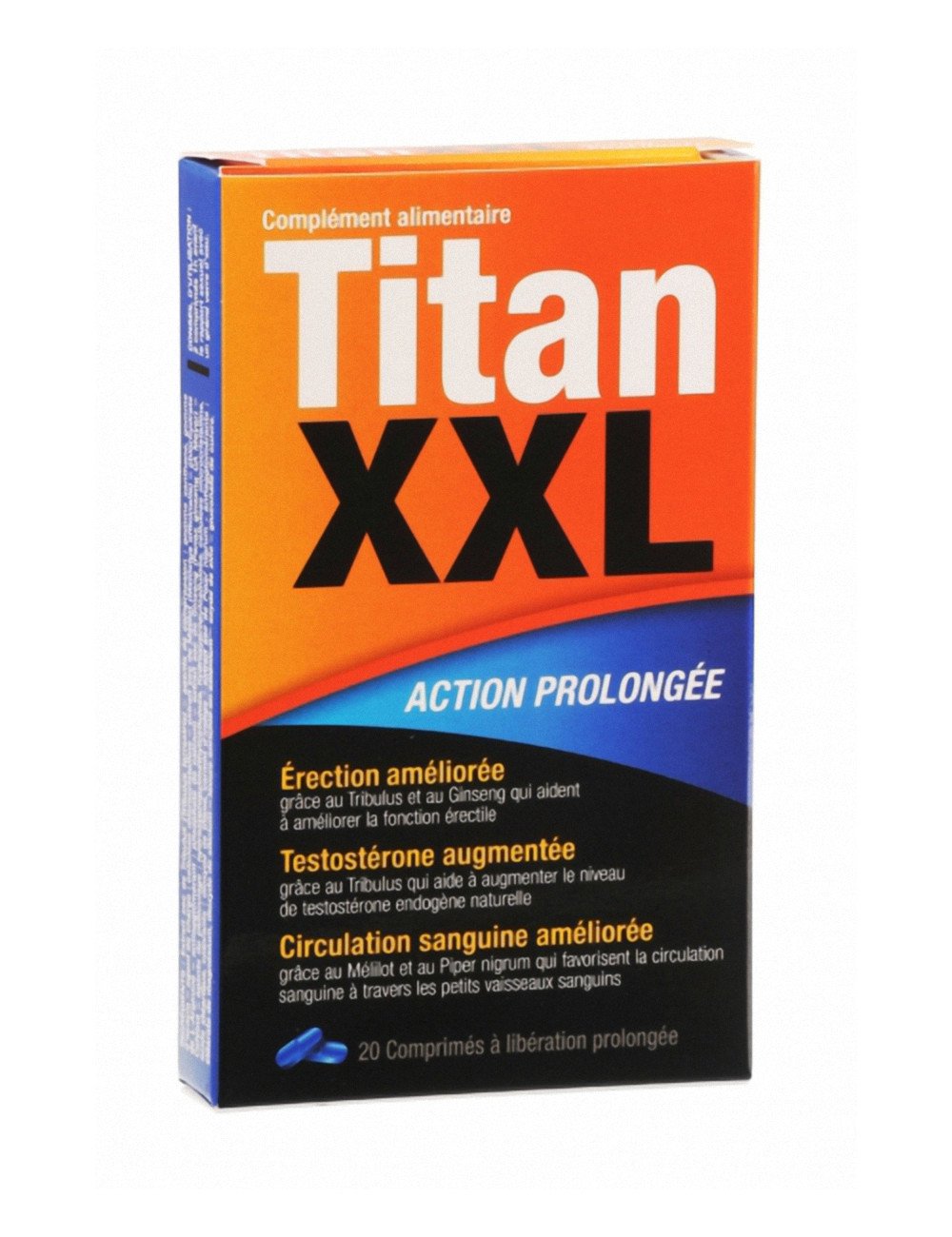 Titan XXL (20 comprimés) - stimulant sexuel Titan XXL (20 comprimés) - stimulant sexuel