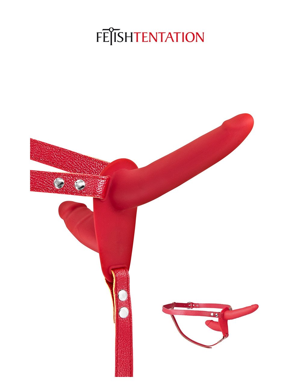 Double gode ceinture rouge - Fetish Tentation