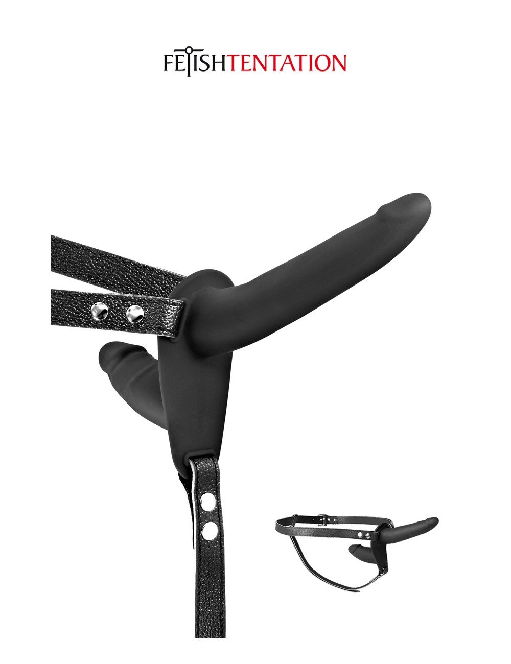 Double gode ceinture noir - Fetish Tentation Double gode ceinture noir - Fetish Tentation
