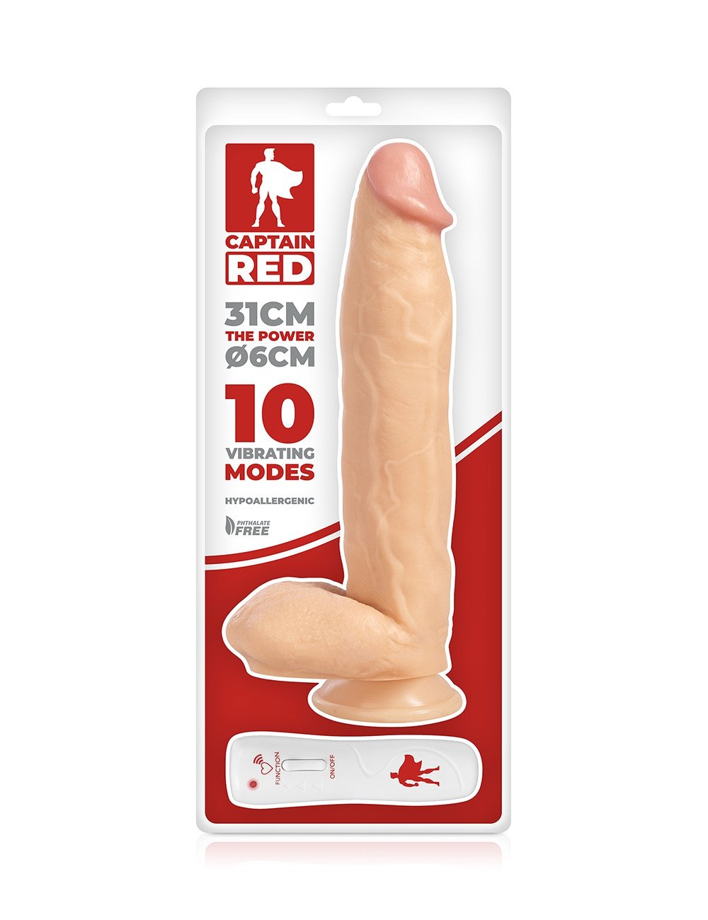 Vibro XXL The Power 31 x 6 cm - Captain Red