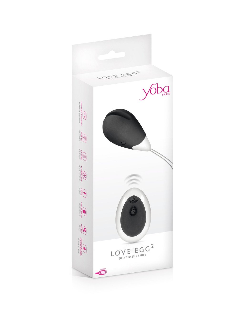 Oeuf vibrant Love Egg 2 noir - Yoba