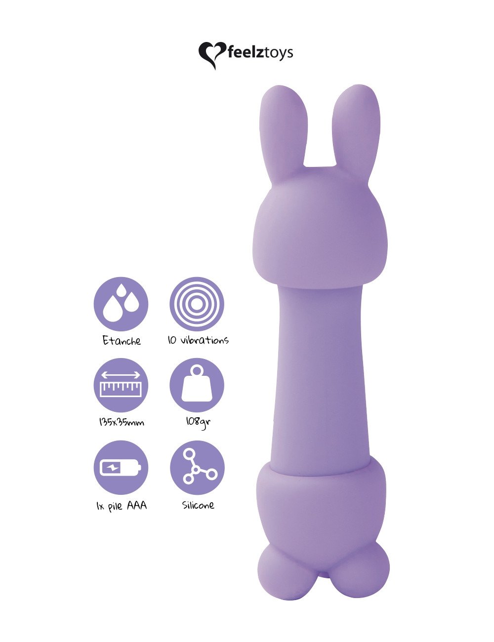 Mini vibromasseur Mister Bunny violet - Feelztoys