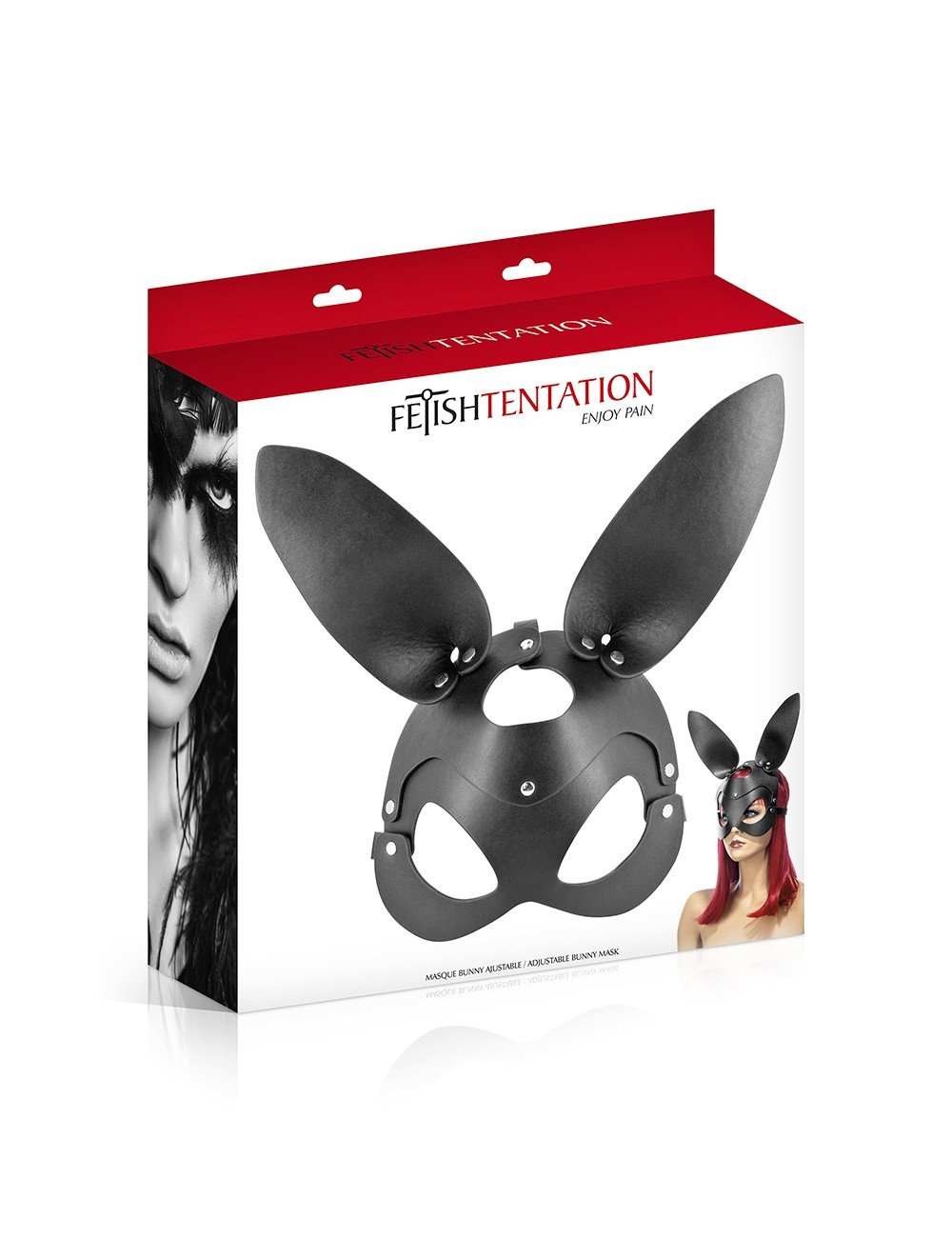 Masque bunny simili cuir réglable - Fetish Tentation
