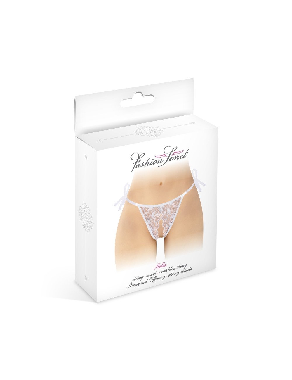 String blanc ouvert à nouer Stella - Fashion Secret