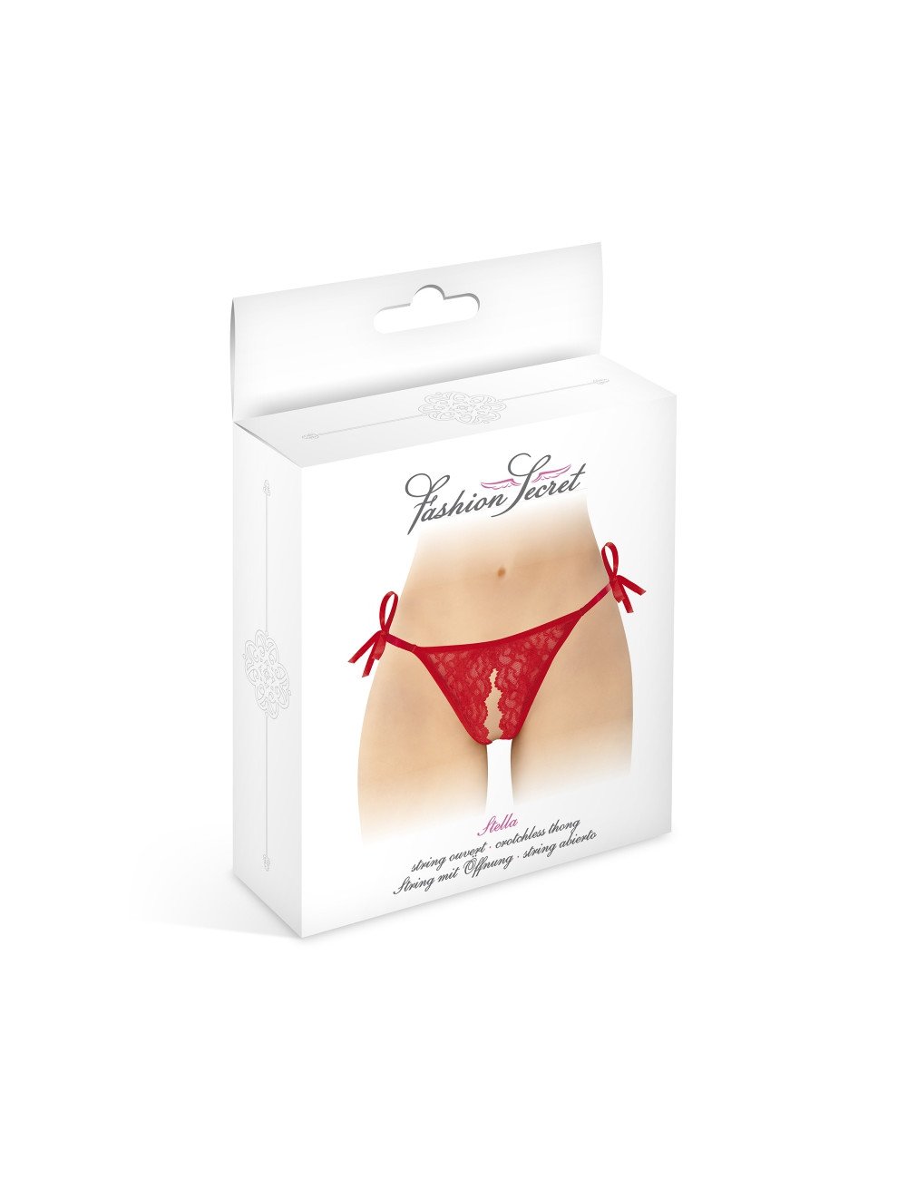 String rouge ouvert à nouer Stella - Fashion Secret