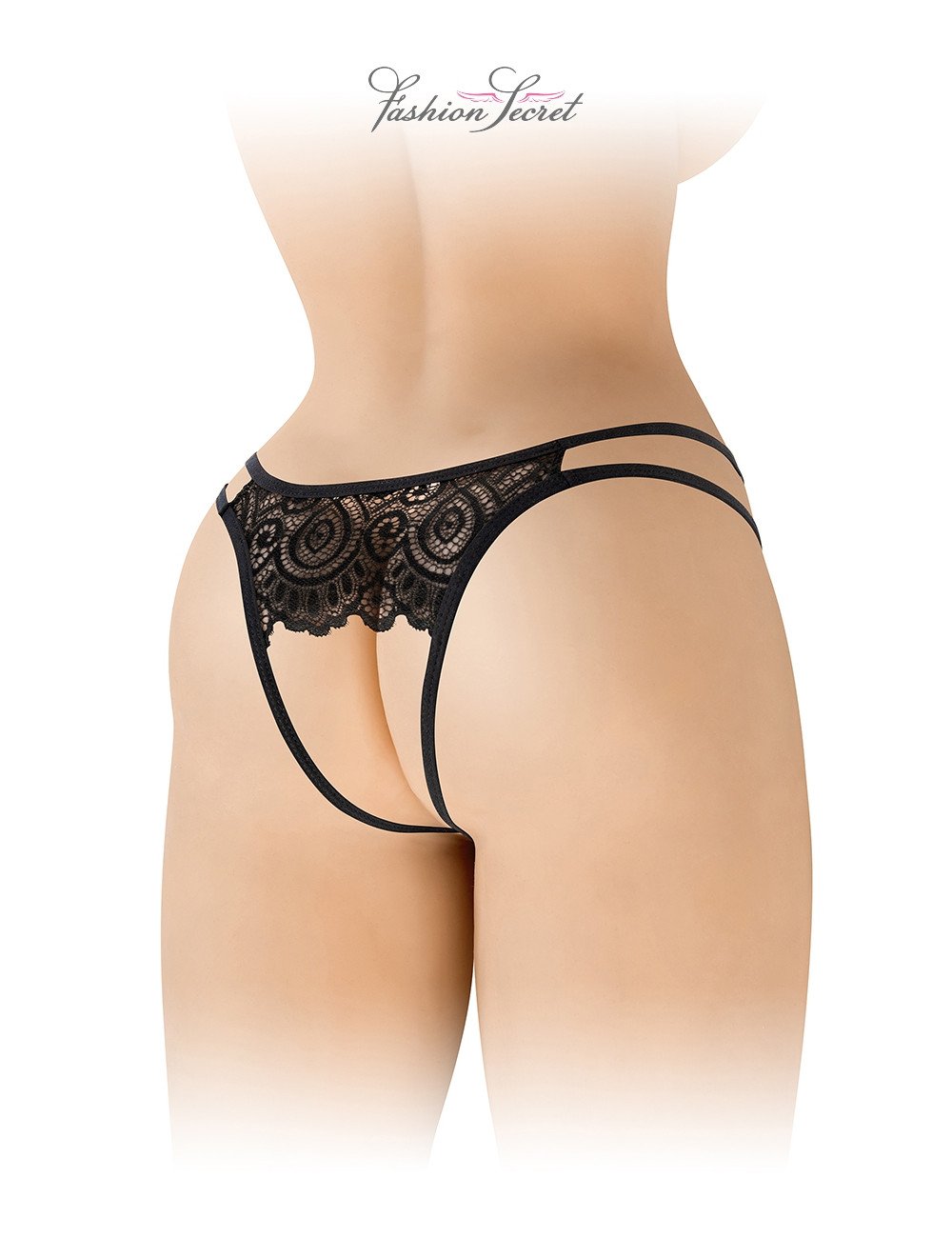 Culotte noire ouverte Annette - Fashion Secret