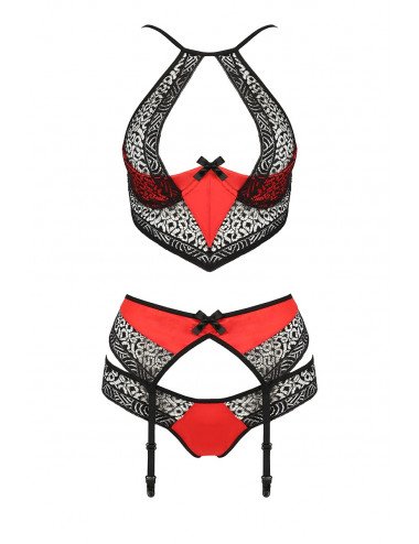 Ensemble à jarretelles Scarlet rouge - Passion