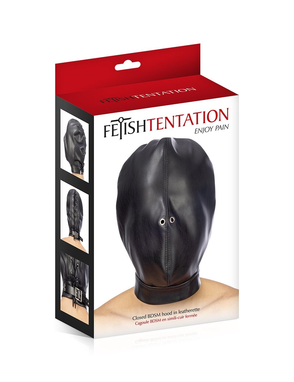 Cagoule BDSM fermée simili cuir - Fetish Tentation