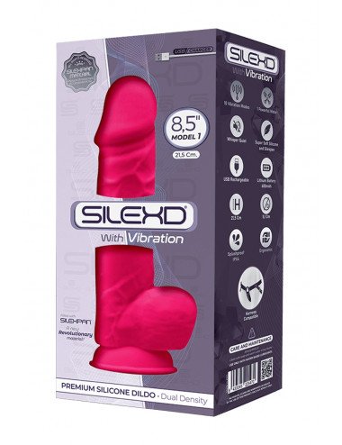 Vibromasseur double densité rose 21,5 cm - SiledD