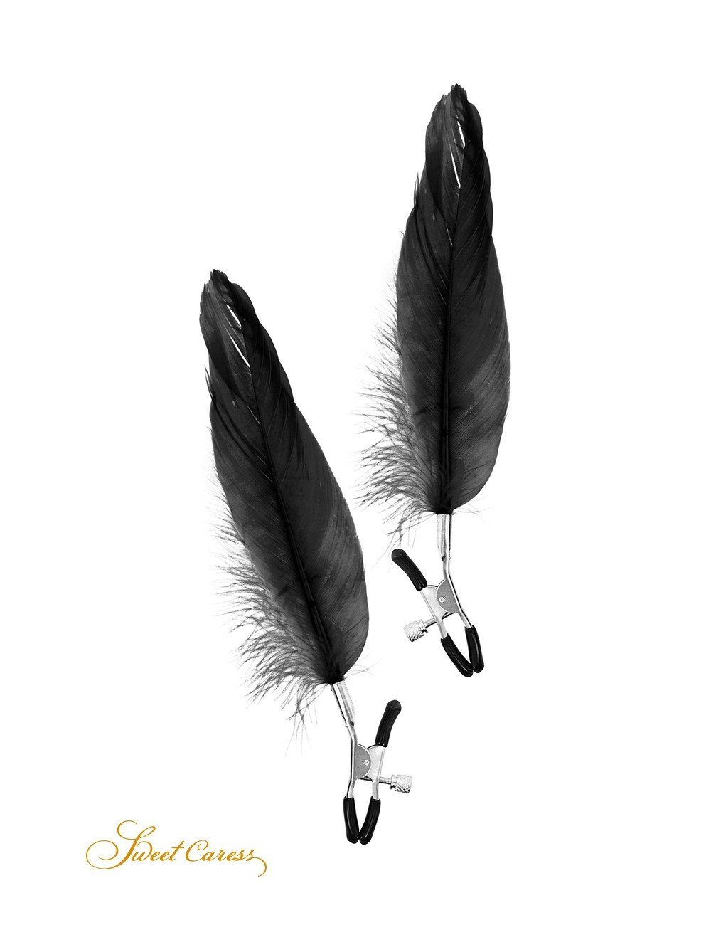 Pinces à seins plume noire - Sweet Caress Pinces à seins plume noire - Sweet Caress