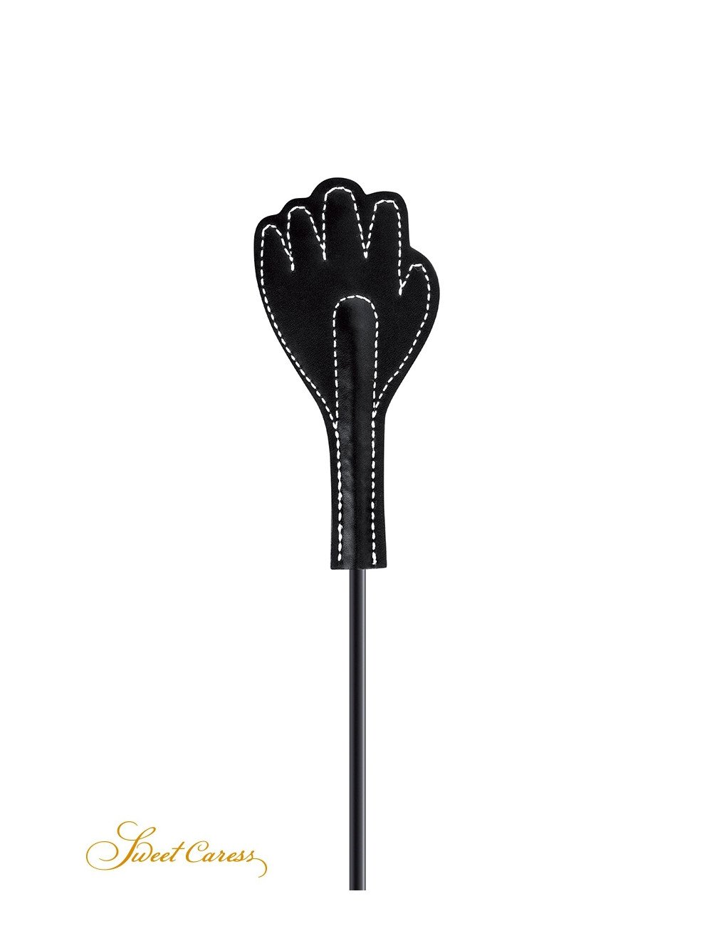 Mini cravache main avec plumes noires - Sweet Caress