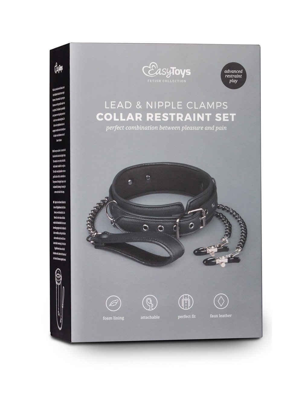 Collier cuir avec chaînes de seins - Easytoys Fetish Collection