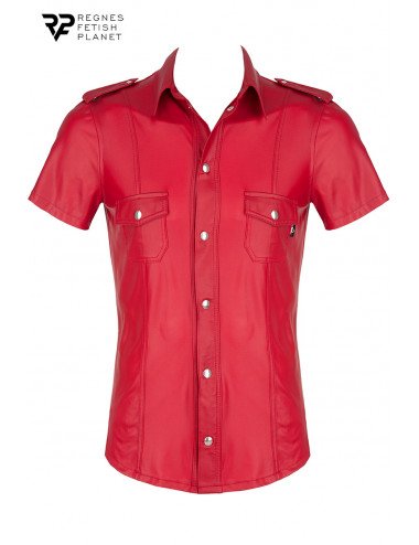 Chemise manches courtes wetlook rouge Carlo - Regnes