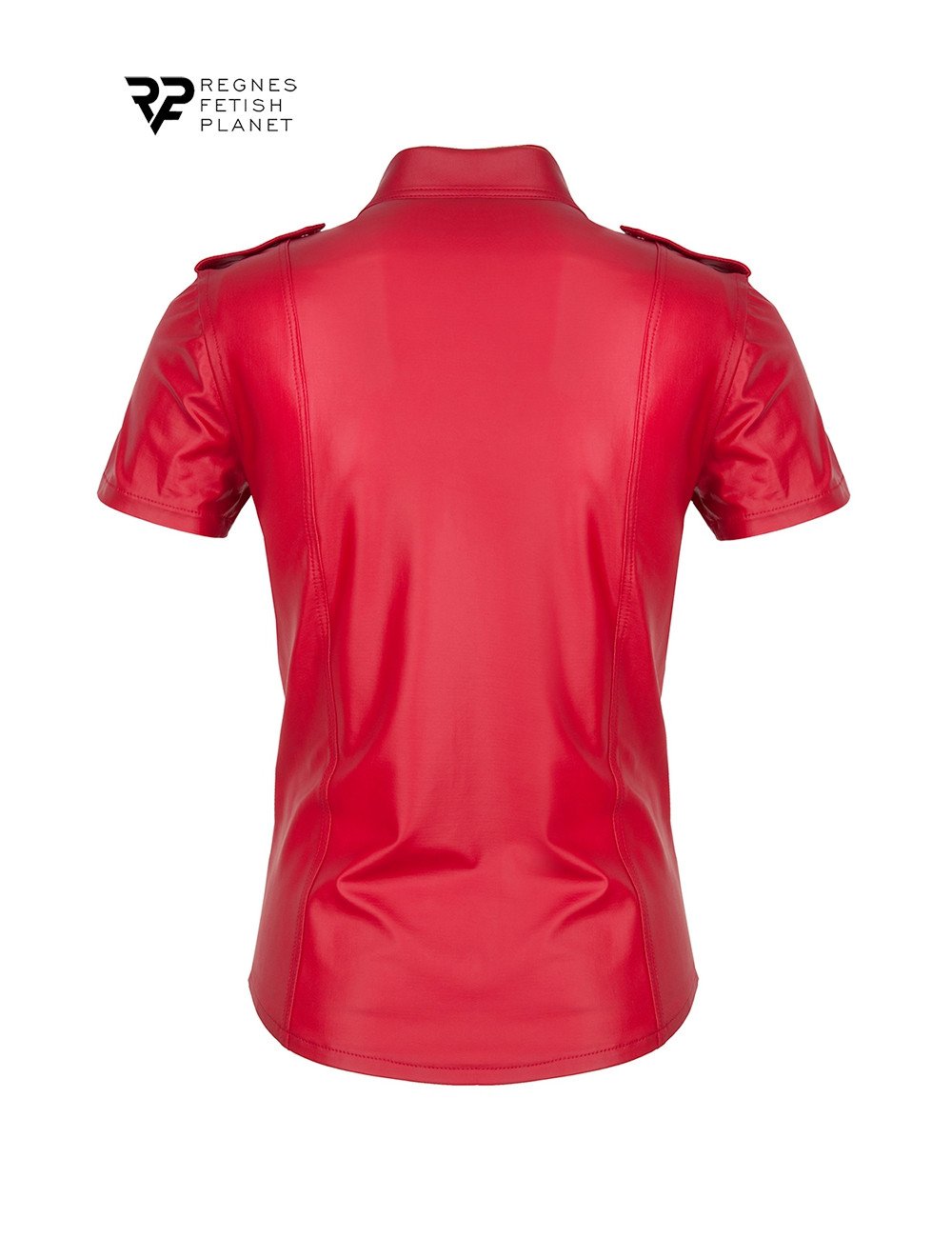 Chemise manches courtes wetlook rouge Carlo - Regnes