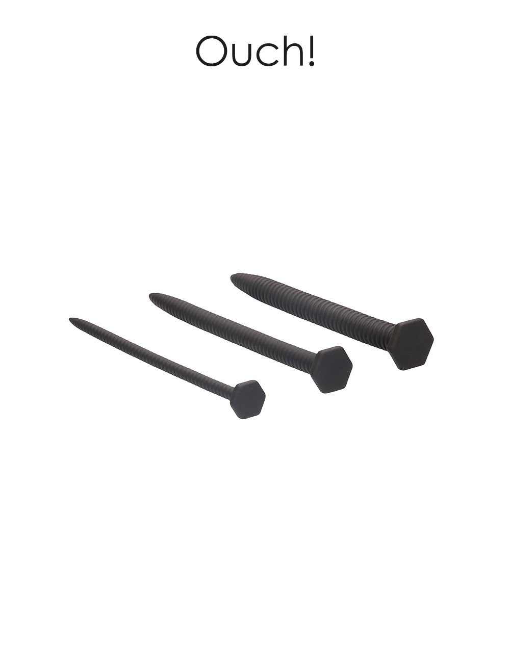 Set de 3 plugs urétraux Grandes Vis - Ouch!