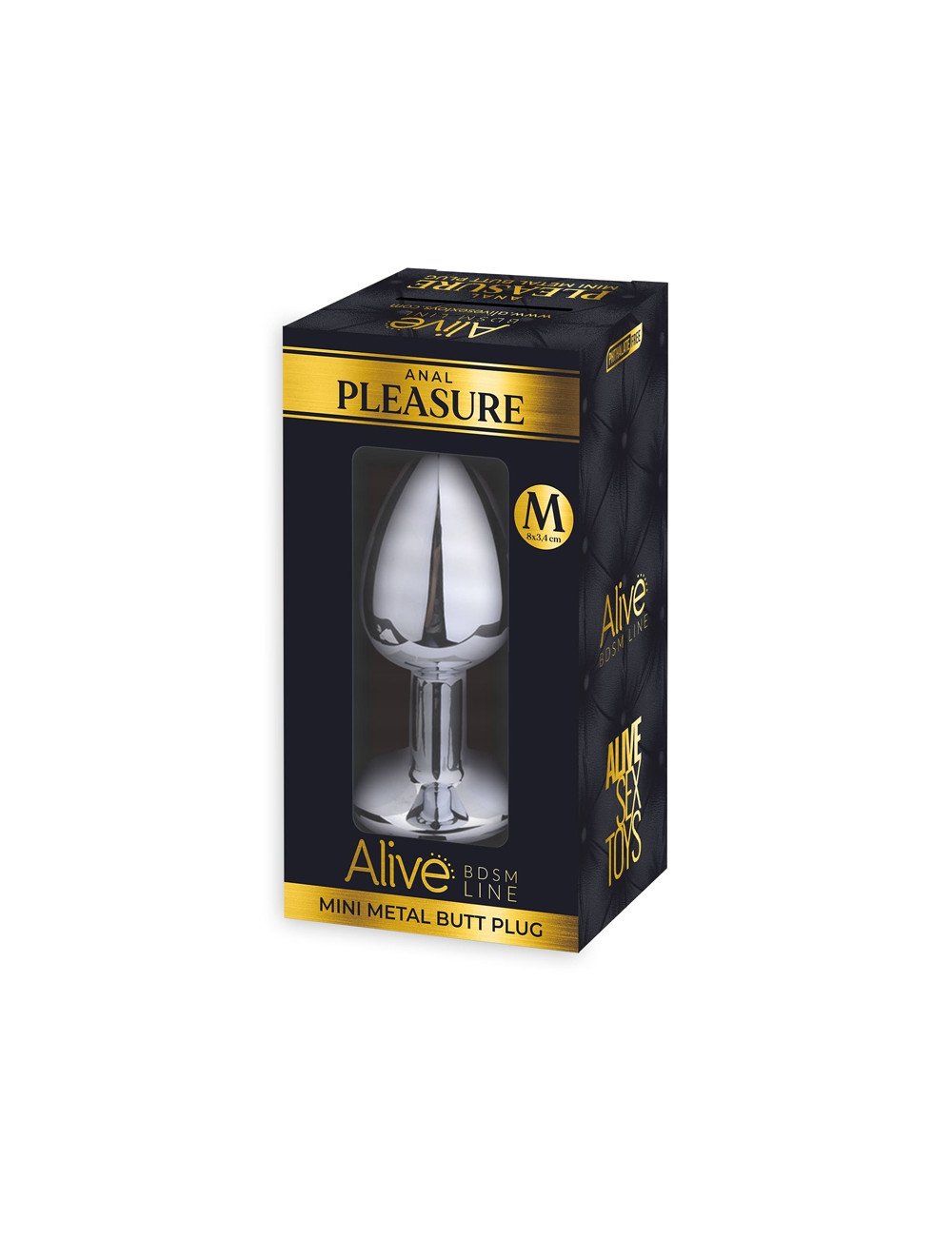 Plug métal bijou noir M - Alive