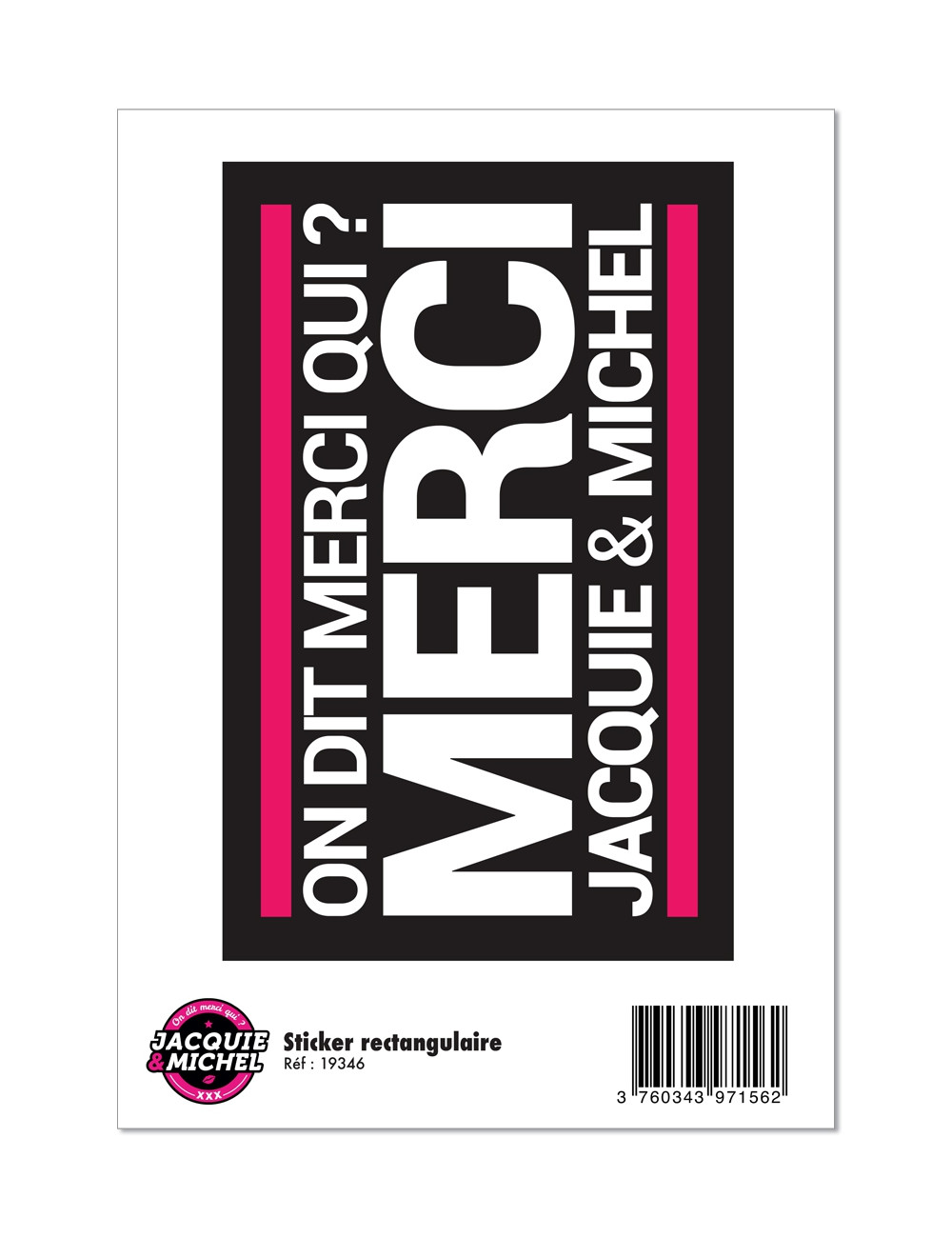 Grand sticker J&M rectangle noir