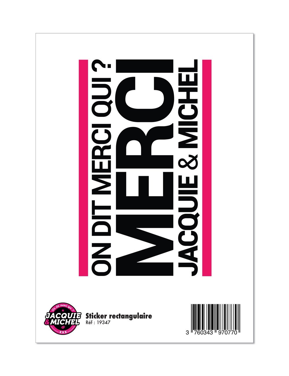 Grand sticker J&M rectangle blanc