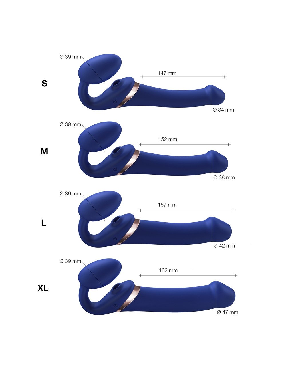Strap-on-me Multi Orgasm bleu nuit XL