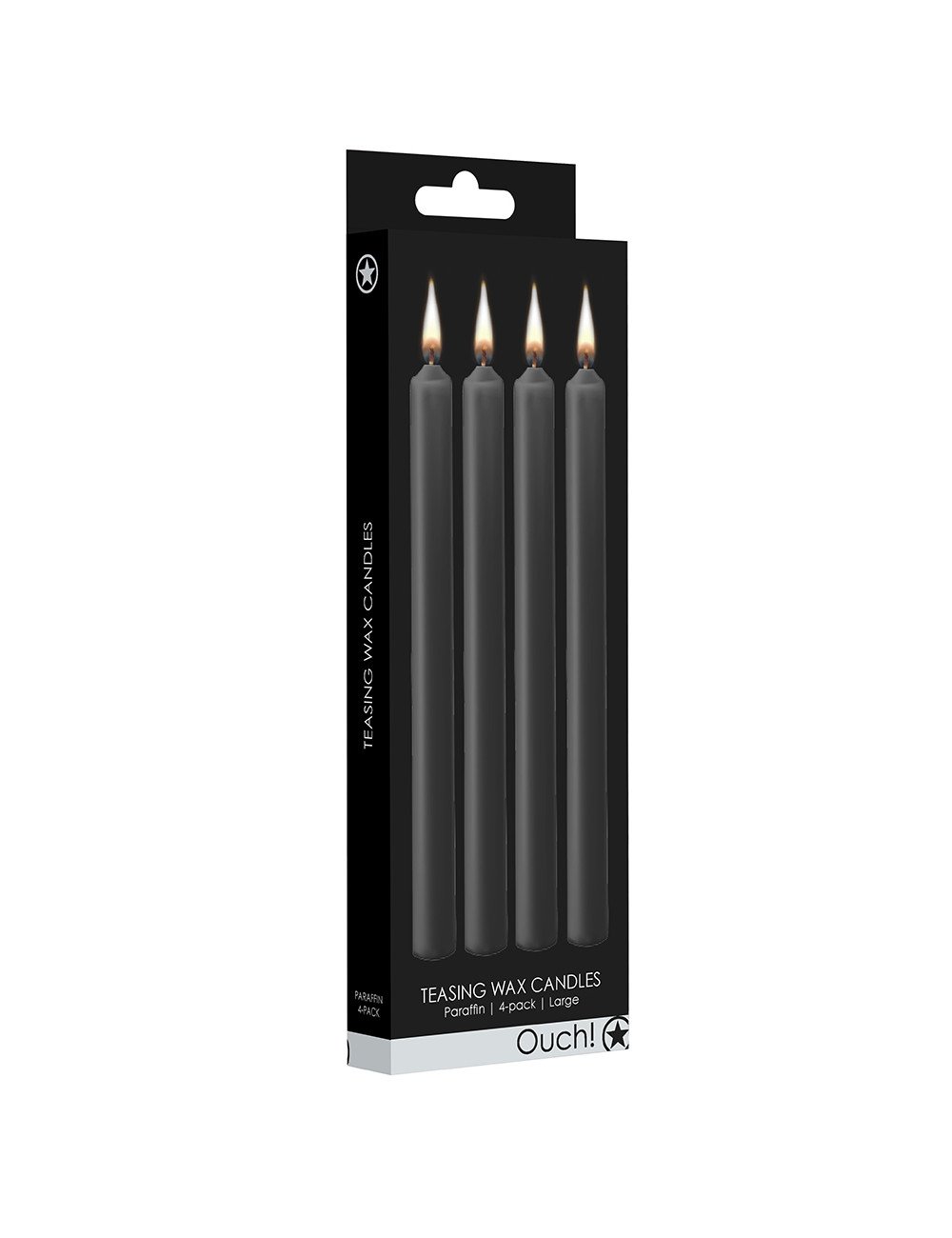 4 bougies SM noires Large - Ouch!